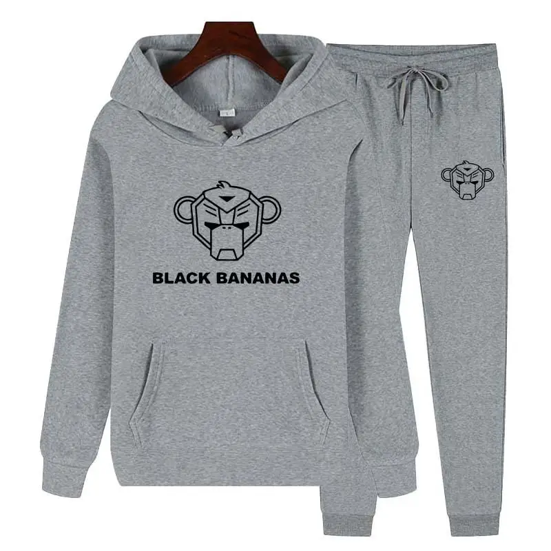 2021 New Women Fashion Sportwear Sets Black Printed Hoodies and Pants Two Piece Suit Casual Tracksuit gym set Bananas Female 
2021 New Women Fashion Sportwear Sets Black Printed Hoodies and Pants Two Piece Suit Casual Tracksuit gym set Bananas Female