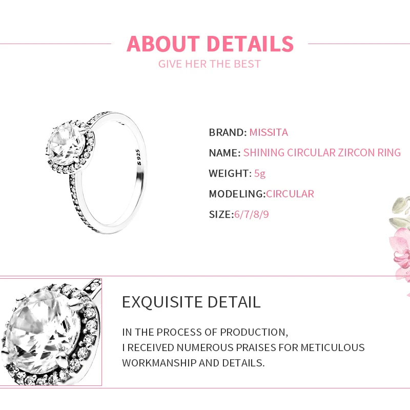 MISSITA 2019 NEW Shining Round Zircon Finger Rings For Women Fit Pan Wedding Engagement Silver Color Jewelry Gift Dropshipping
MISSITA 2019 NEW Shining Round Zircon Finger Rings For Women Fit Pan Wedding Engagement Silver Color Jewelry Gift Dropshipping