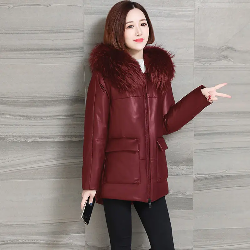 Women 2021 Winter Thick Warm Windproof Parkas Female Fashion Casual PU Leather Coats Ladies Elegant Cotton Padded Jackets A443
Women 2021 Winter Thick Warm Windproof Parkas Female Fashion Casual PU Leather Coats Ladies Elegant Cotton Padded Jackets A443