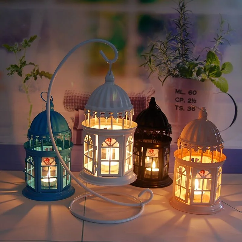Castle house furnishing articles props, wrought iron storm lantern candlestick windbreak lantern, wedding decoration
Castle house furnishing articles props, wrought iron storm lantern candlestick windbreak lantern, wedding decoration