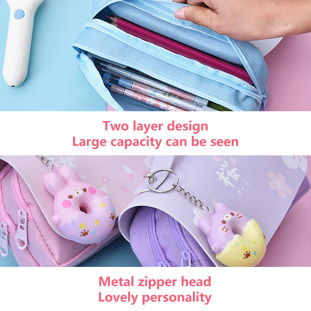 Girl Storage Case Kawaii Sakura Stationery Large Capacity Pencil Bag Gift Cute With Zipper Pen Office Pouch PU Leather School
Girl Storage Case Kawaii Sakura Stationery Large Capacity Pencil Bag Gift Cute With Zipper Pen Office Pouch PU Leather School