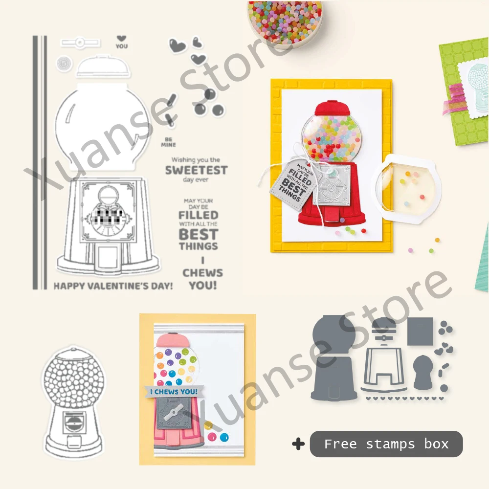 Sweety Candy Machine Metal Cutting Dies Clear Stamp Set for DIY Cards Fit Valentine's Day Gift Scrapbooking Cutting Dies Stencil
Sweety Candy Machine Metal Cutting Dies Clear Stamp Set for DIY Cards Fit Valentine's Day Gift Scrapbooking Cutting Dies Stencil