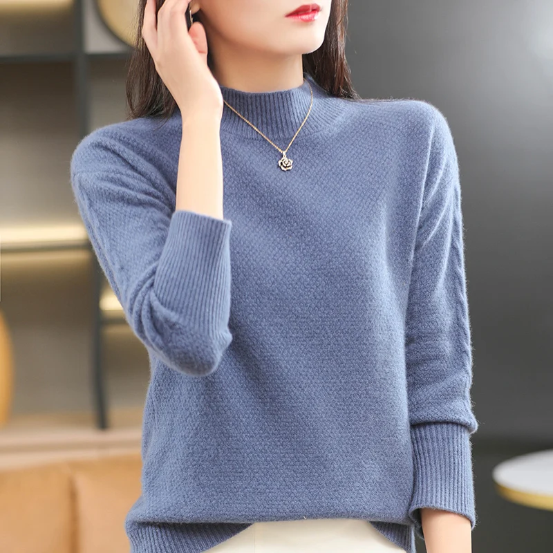 MeetMetro Women Sweater 100% Wool Pullover Women Knitted Sweaters Solid Jumpers Winter Knit Top Vintage Sweater Women Clothes
MeetMetro Women Sweater 100% Wool Pullover Women Knitted Sweaters Solid Jumpers Winter Knit Top Vintage Sweater Women Clothes