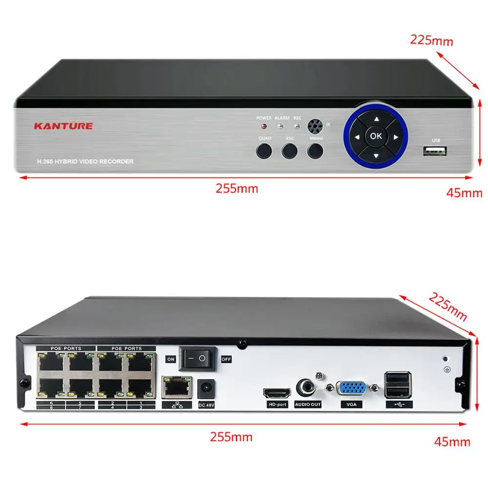KANTURE H.265 + 8CH 5MP POE NVR система AI распознавание лица камера 2 8-12 мм Zoom