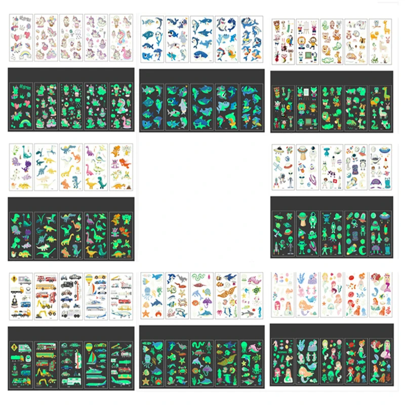 5pcs Tattoo Stickers Luminous Child Kid Temporary Fake Tattoos Glow Paste on Face Arm Leg for Children Body Art Mermaid Sticker
5pcs Tattoo Stickers Luminous Child Kid Temporary Fake Tattoos Glow Paste on Face Arm Leg for Children Body Art Mermaid Sticker