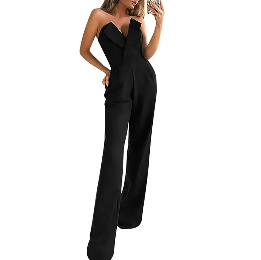 Women Casual Jumpsuit Solid Color V-neck Sleeveless Sexy One-piece with Pockets Black/ Pink/ Blue
Women Casual Jumpsuit Solid Color V-neck Sleeveless Sexy One-piece with Pockets Black/ Pink/ Blue