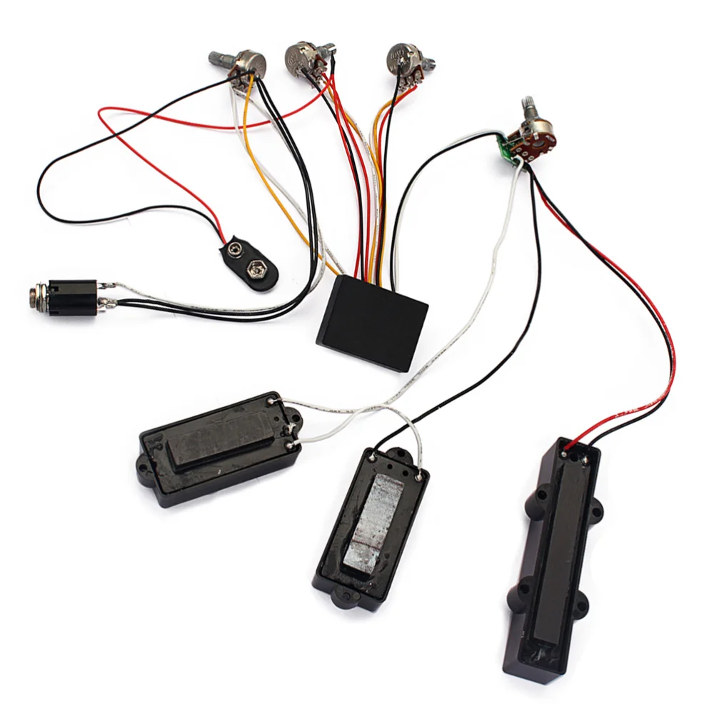 3 Band Equalizer EQ Preamp Circuit Bass Guitar Tone Control Wiring Harness and JP Pickup Set for Active Bass Pickup
3 Band Equalizer EQ Preamp Circuit Bass Guitar Tone Control Wiring Harness and JP Pickup Set for Active Bass Pickup
