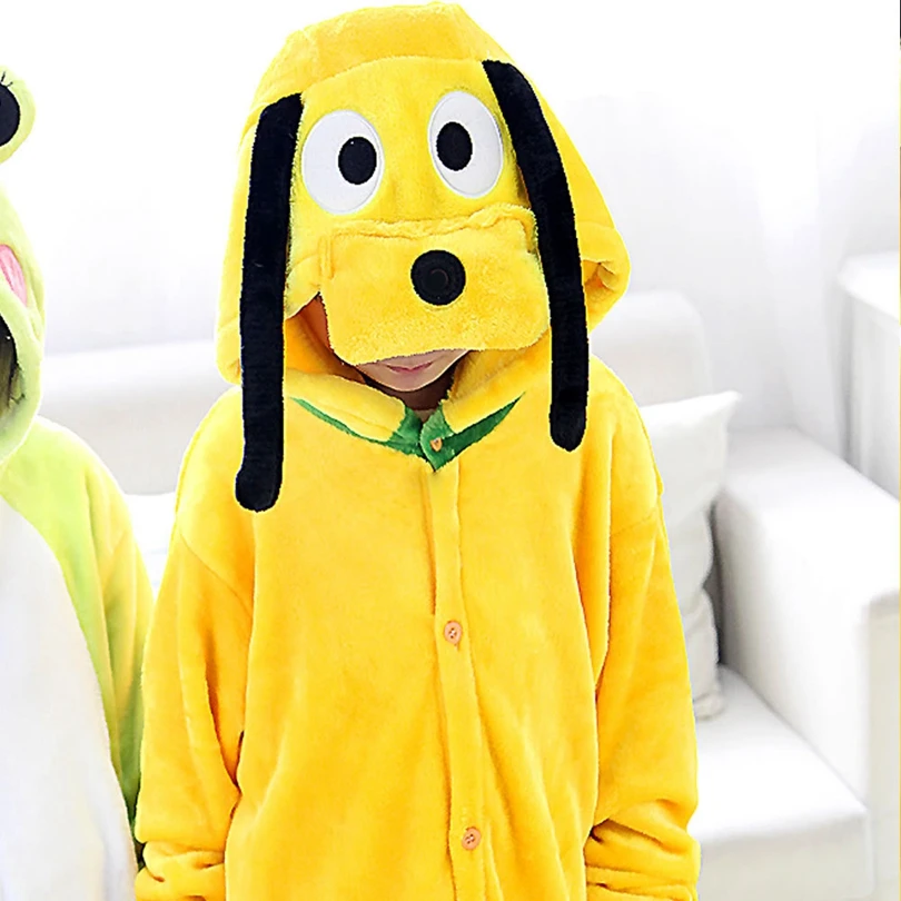 Фото Пижама Кигуруми для мальчиков и девочек пижама с желтым животным - купить