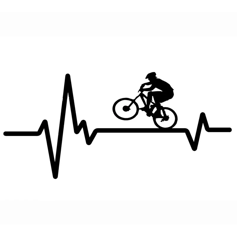

Creative Car Sticker Cycling Mountain Bike Helmet Heartbeat Decal Waterproof Auto Accessories Vinyl Black/Silver,16cm*7cm