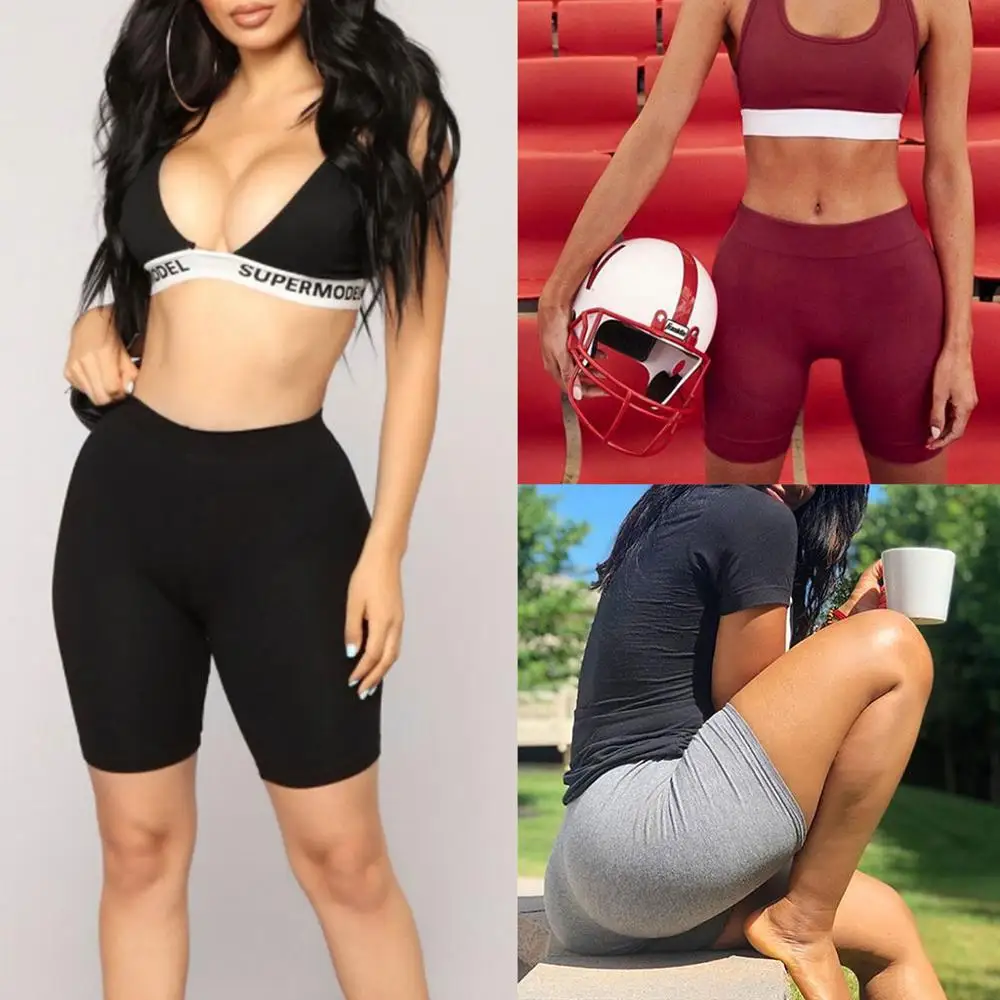 Womens Fitness Half Tights High Waist Quick Dry Skinny Yoga Bike Shorts Leggings | Спорт и развлечения