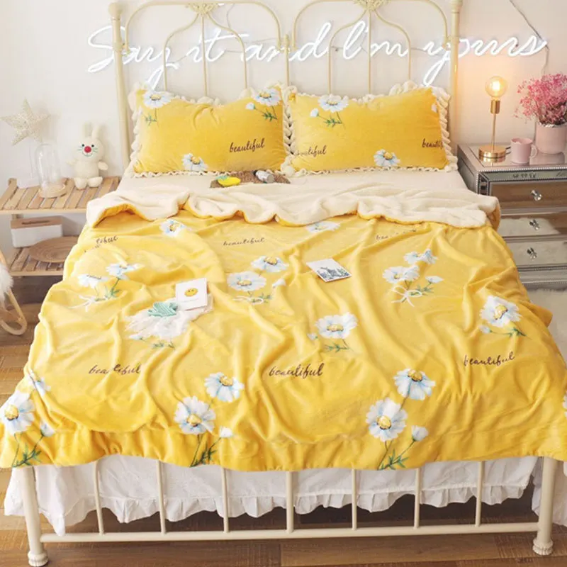 Autumn Winter Cashmere Fleece Blanket Daisy Lemon Printed Flannel Home Nap Blankets Thick Warm Velvet Bedding Solid Printing
Autumn Winter Cashmere Fleece Blanket Daisy Lemon Printed Flannel Home Nap Blankets Thick Warm Velvet Bedding Solid Printing
