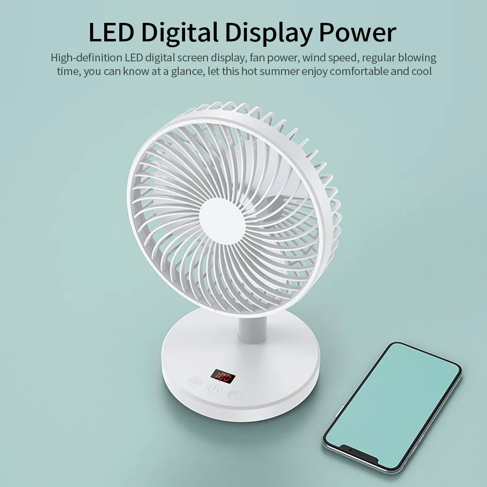 LED Digital Display Digital Display Small Desk Fan Four-gear Wind Super Quiet Intelligent Three-gear Timing 60°Adjustment
LED Digital Display Digital Display Small Desk Fan Four-gear Wind Super Quiet Intelligent Three-gear Timing 60°Adjustment