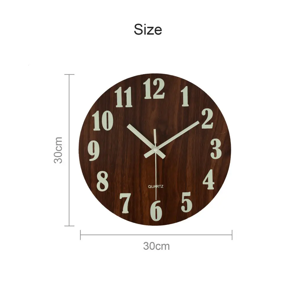 30x30x3.5cm Luminous Wall Clock Wooden Silent Non-ticking Kitchen Wallclocks With Night Lights Indoor Outdoor Living Room Decor
30x30x3.5cm Luminous Wall Clock Wooden Silent Non-ticking Kitchen Wallclocks With Night Lights Indoor Outdoor Living Room Decor