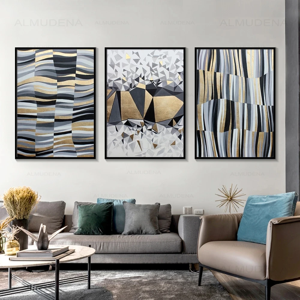 Nordic Abstract Poster Gray Gold Foil Canvas Painting Minimalist Geometric Wall Art Pictures for Living Room Home Decoration
Nordic Abstract Poster Gray Gold Foil Canvas Painting Minimalist Geometric Wall Art Pictures for Living Room Home Decoration