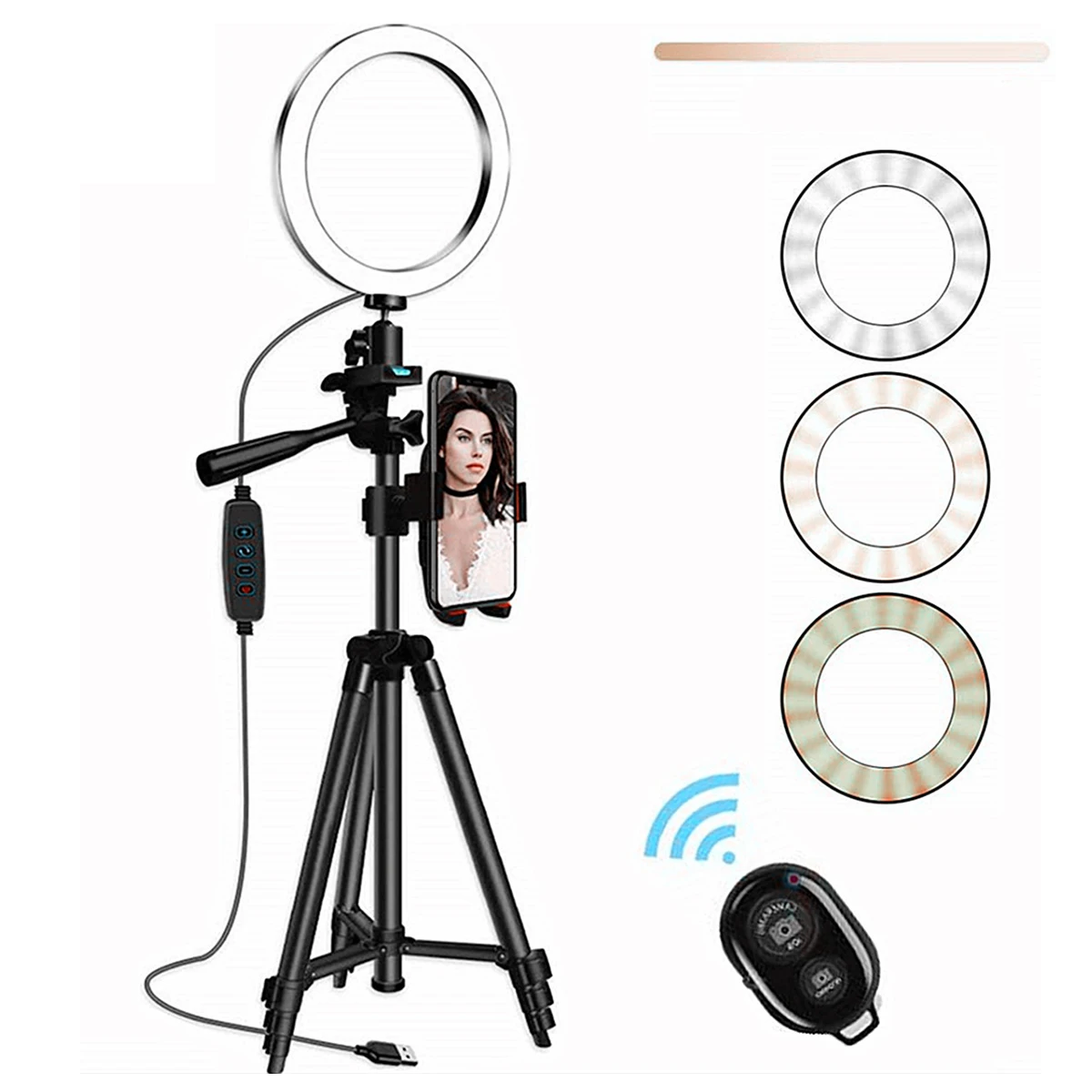 16cm LED Ring Light+Phone Holder+120cm Foldable Tripod for Photography Fill Light Live Broadcast
16cm LED Ring Light+Phone Holder+120cm Foldable Tripod for Photography Fill Light Live Broadcast