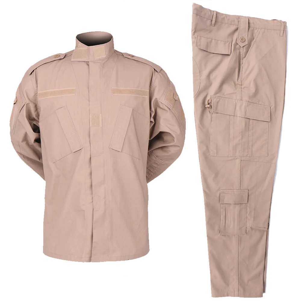 Khaki Color Military Uniform Shirt and Pants Tactical Design Desert Combat Uniform Work Uniform
Khaki Color Military Uniform Shirt and Pants Tactical Design Desert Combat Uniform Work Uniform