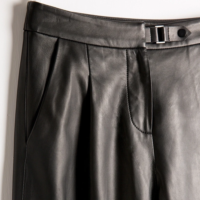 Leather New Genuine 2020 Spring Ladies Pants Elastic Waist Belted Multicolor Casual Harem Pants Trousers 
Leather New Genuine 2020 Spring Ladies Pants Elastic Waist Belted Multicolor Casual Harem Pants Trousers