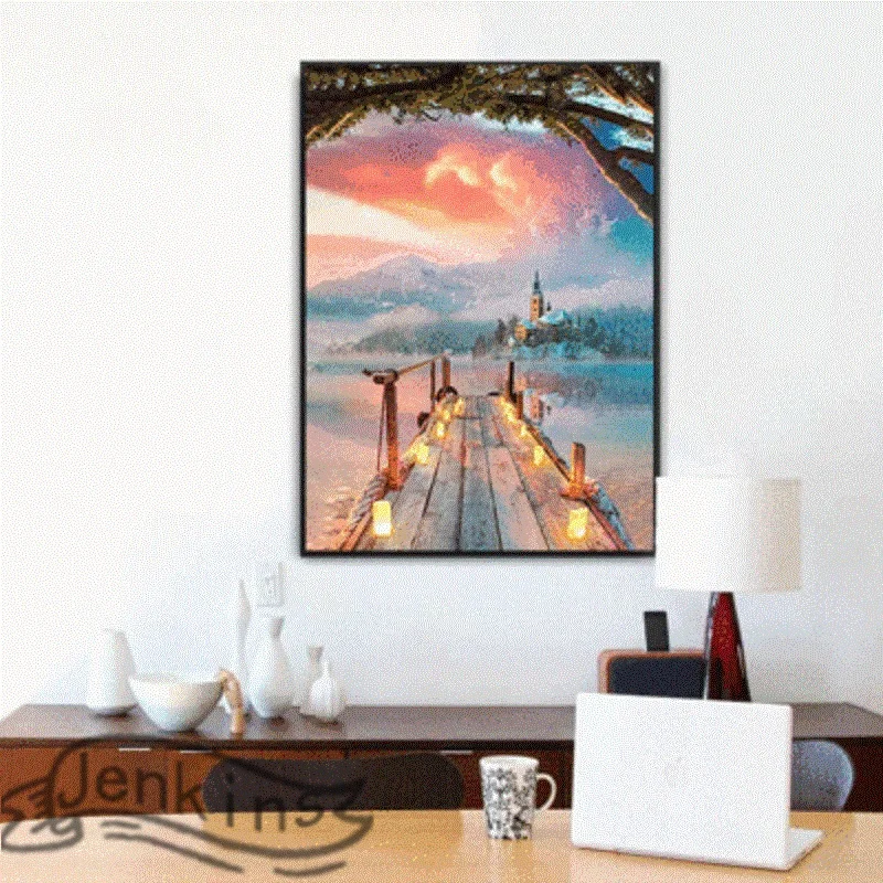 Setting Sun Wooden Bridge Lake Mount Landscape Poster Canvas Painting Modern Wall Art Print Picture For Living Room Home Decor
Setting Sun Wooden Bridge Lake Mount Landscape Poster Canvas Painting Modern Wall Art Print Picture For Living Room Home Decor