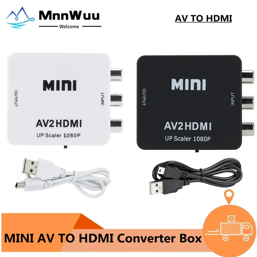 Полный HD преобразователь с AV на HDMI совместимый переходник гнездом гнездо RCA