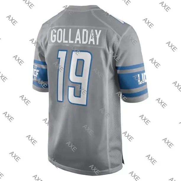 

Customized Stitch American Football Jersey Men Detroit Kenny Golladay Blue White Gray Limited Player Jersey