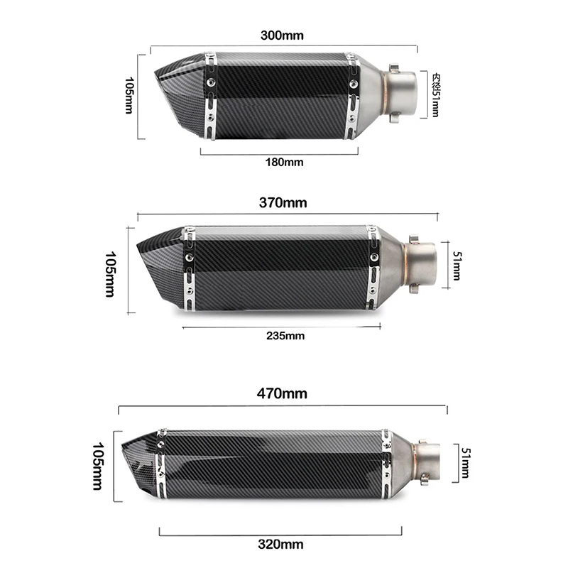 51mm Universal Accessories Motorcycle Exhaust pipe Modified Muffler Pipe echappement moto db killer For akrapovic XJ6 MT07 09 03 |