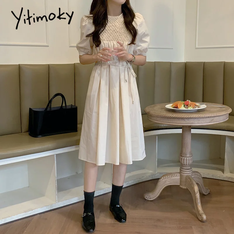 Yitimoky Vintage Folds Maxi Dresses for Women 2021 Puff Sleeve O-Neck Loose Unicolor A-Line Summer Korean Fashion White Clothes
Yitimoky Vintage Folds Maxi Dresses for Women 2021 Puff Sleeve O-Neck Loose Unicolor A-Line Summer Korean Fashion White Clothes