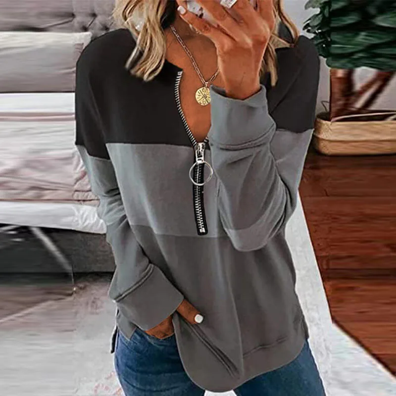 Spring Casual Zipper Long Sleeve Sweatshirt New Fashion Patchwork Stripe Women Hoodie Elegant O Neck Plus Size Pullover Tops 3XL
Spring Casual Zipper Long Sleeve Sweatshirt New Fashion Patchwork Stripe Women Hoodie Elegant O Neck Plus Size Pullover Tops 3XL