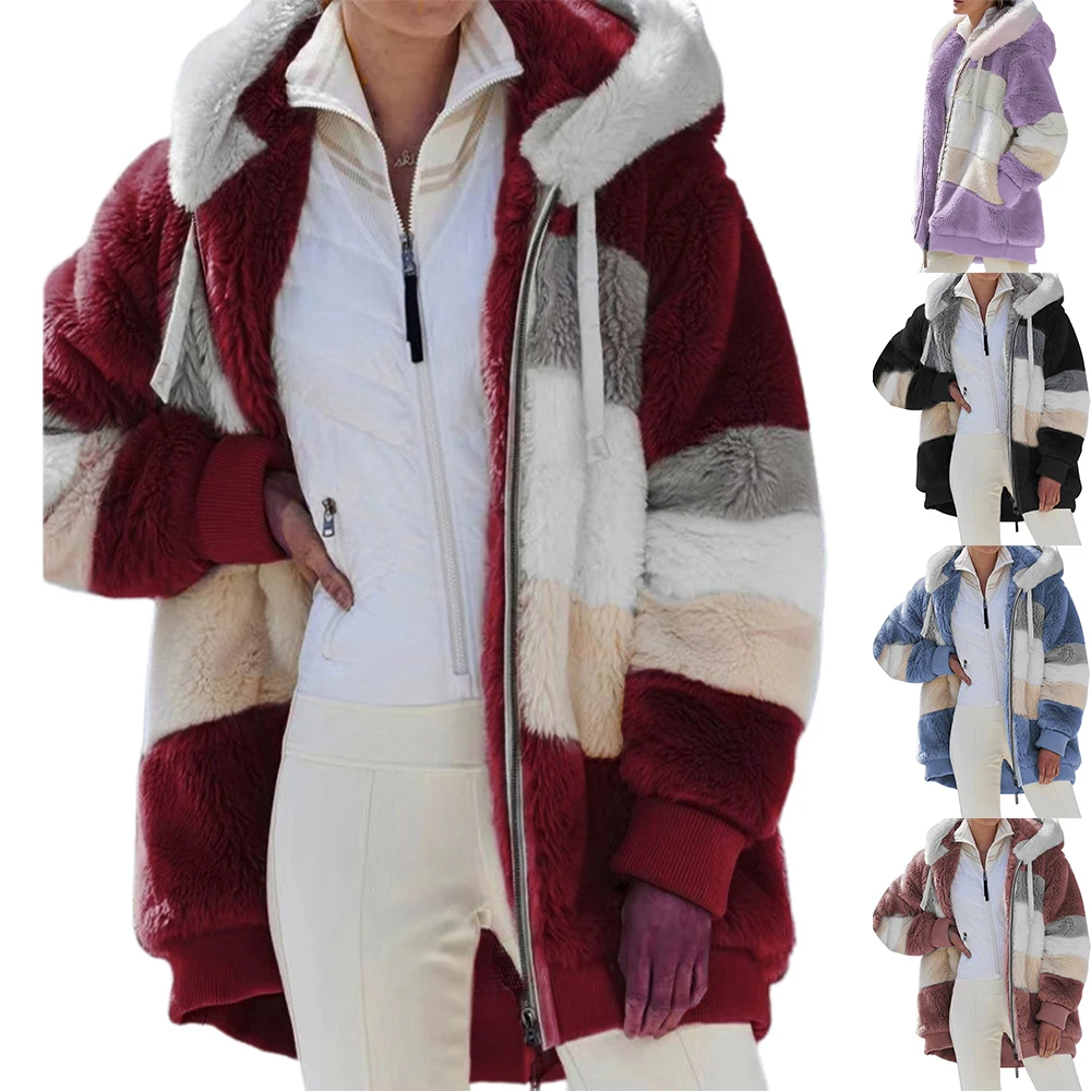 Teddy Coat Women Long Sleeve Hoodie Coat Winter Warm Loose Plush Fleece Zipper Cardigan Fahsion 2021 New Fleece Jacket
Teddy Coat Women Long Sleeve Hoodie Coat Winter Warm Loose Plush Fleece Zipper Cardigan Fahsion 2021 New Fleece Jacket