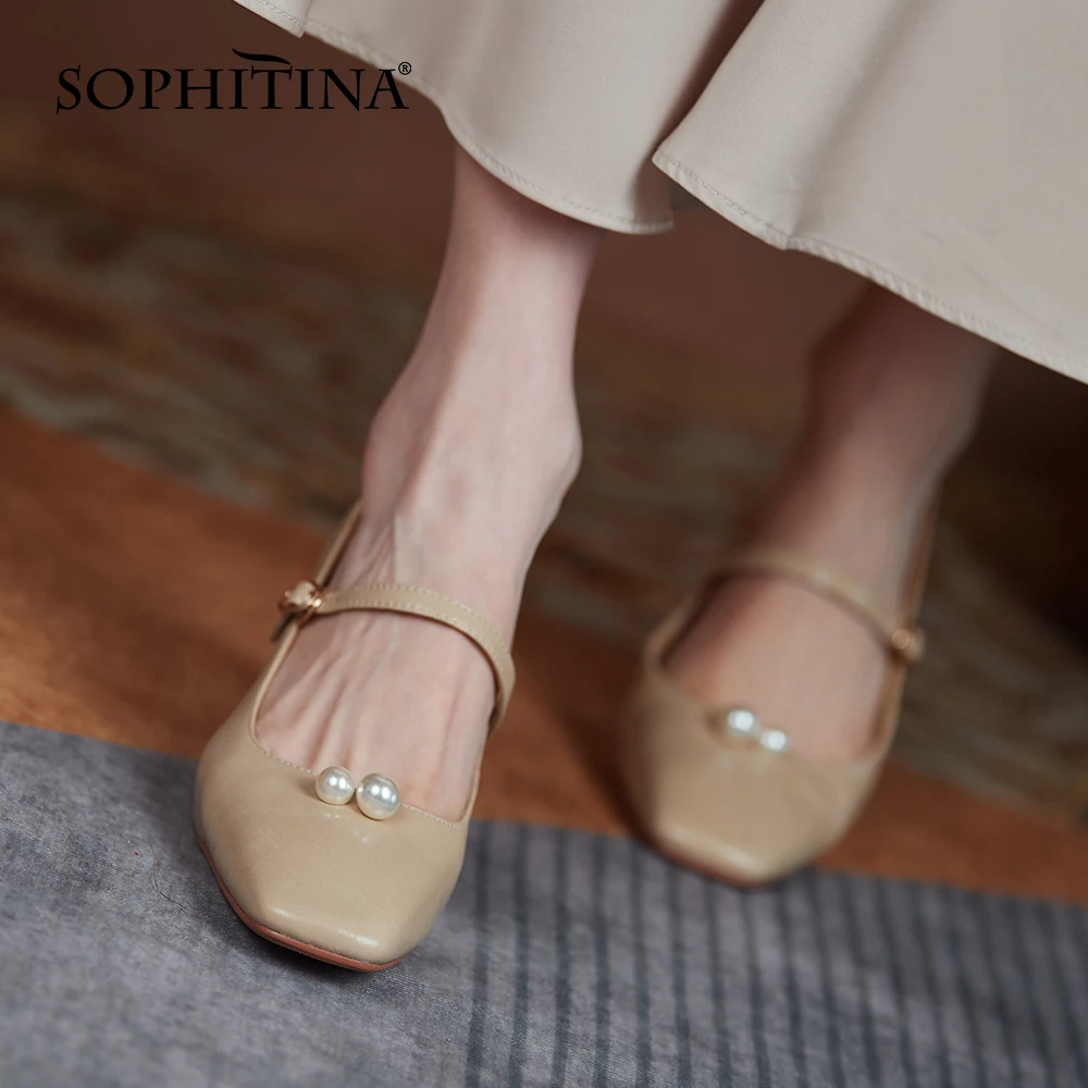Туфли SOPHITINA женские классические, натуральная кожа, туфли-лодочки, квадратный носок, высокий толстый каблук, пряжка, жемчуг, AO814
Туфли SOPHITINA женские классические, натуральная кожа, туфли-лодочки, квадратный носок, высокий толстый каблук, пряжка, жемчуг, AO814