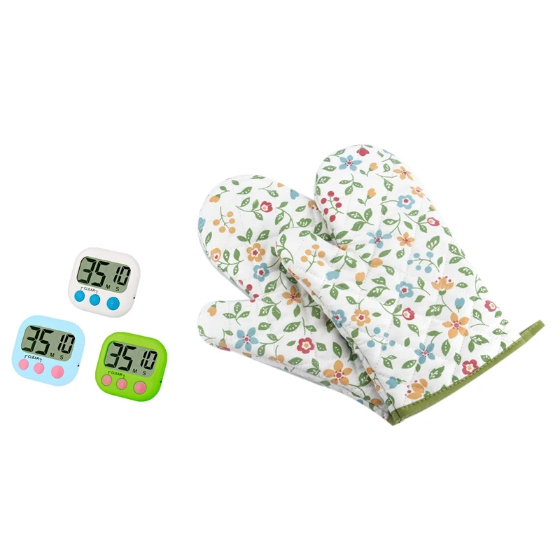 3 шт./упаковка, кухонные перчатки с будильником 
3 шт./упаковка, кухонные перчатки с будильником