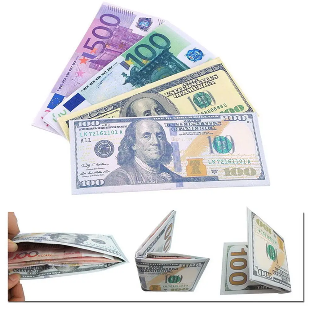 

Chic Unisex Men Women Currency Notes Pattern Pound Dollar Euro Purse Wallets Fashion Money Clips