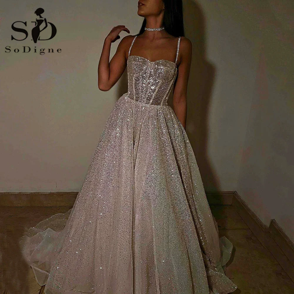 Фото Блестящие блестящие свадебные платья soworthy женское платье принцессы на тонких