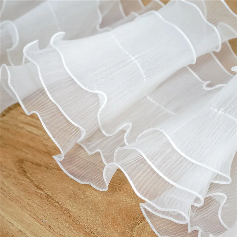 3 Layers Organza Ruffled lace trim Pleated Fold Trim For DIY Garment Sewing Wedding Dress Trimmings Doll Dress 3 Yards
3 Layers Organza Ruffled lace trim Pleated Fold Trim For DIY Garment Sewing Wedding Dress Trimmings Doll Dress 3 Yards