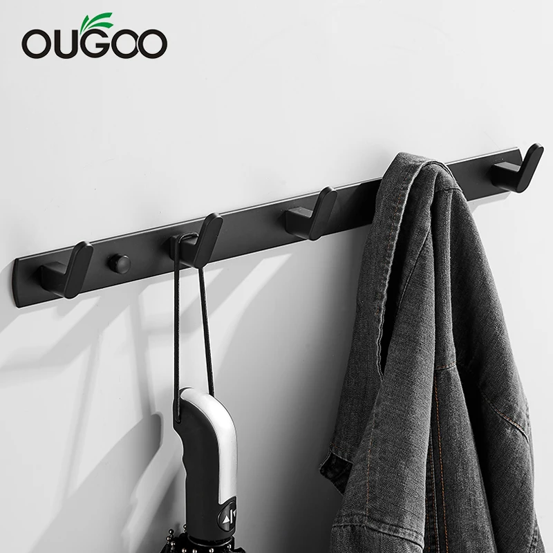 OUGOO Space Aluminum Black Hook Bathroom Towel Hook Living Room Door Back Clothes Hook Simple Black Storage Hook To Save Space 
OUGOO Space Aluminum Black Hook Bathroom Towel Hook Living Room Door Back Clothes Hook Simple Black Storage Hook To Save Space