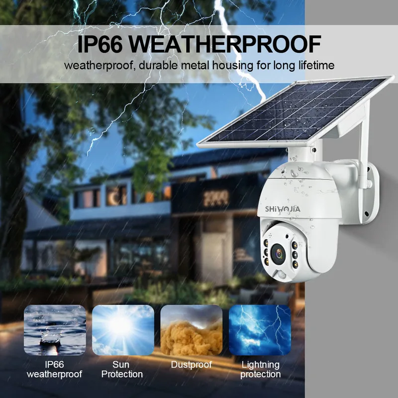 SHIWOJIA Solar Panel Camera Wifi Version PTZ 4X 1080P Outdoor Security Wireless Monitor Waterproof CCTV Smart Home Surveillance
SHIWOJIA Solar Panel Camera Wifi Version PTZ 4X 1080P Outdoor Security Wireless Monitor Waterproof CCTV Smart Home Surveillance