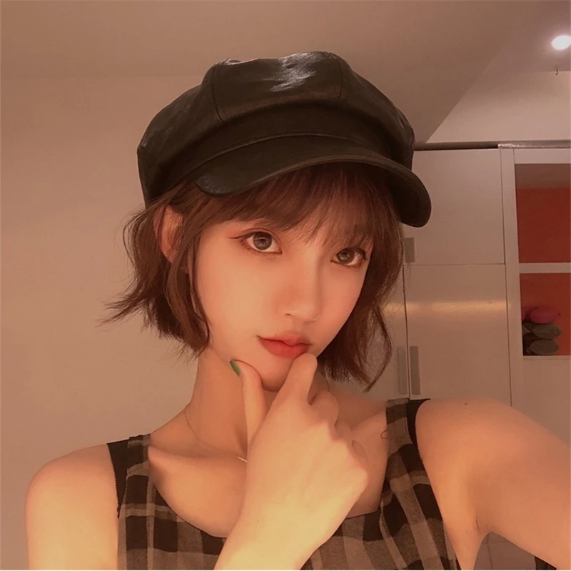 Leather Cap Hat Women Autumn Winter Newsboy Cap Beret Femme Hats For Women Black Ladies Fashion Vintage Hats Gorros Beret
Leather Cap Hat Women Autumn Winter Newsboy Cap Beret Femme Hats For Women Black Ladies Fashion Vintage Hats Gorros Beret