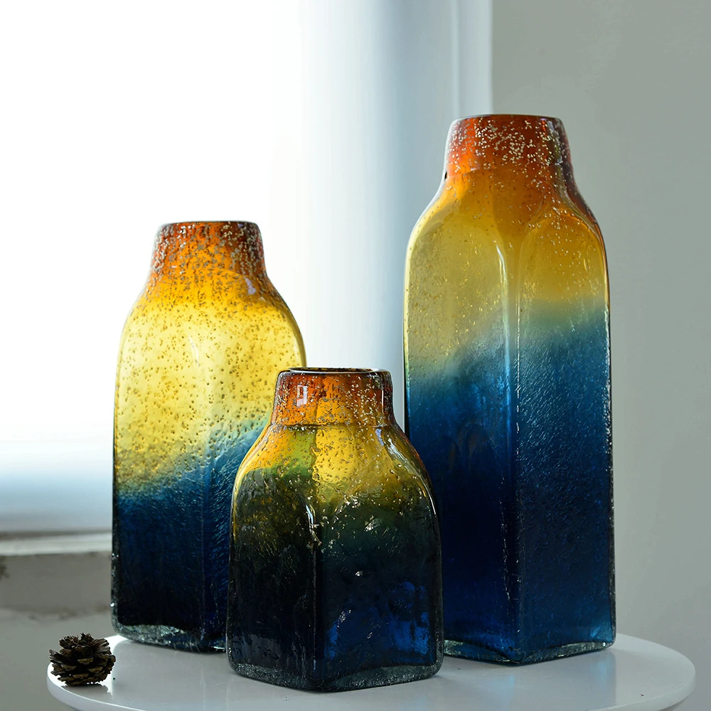 

Цветная ваза для террариума ручной работы, цветная стеклянная ваза для свадебного украшения, домашний декор, настольные вазы для цветов