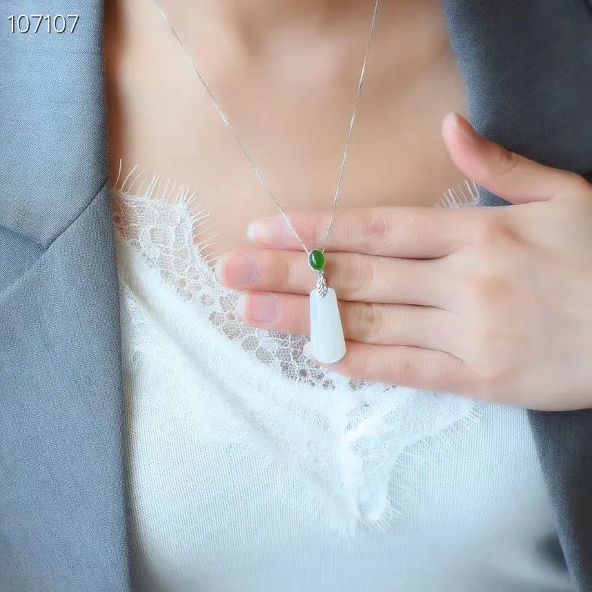 New original natural Hetian white jade geometric Pendant Necklace Chinese retro Bohemian elegant women's silver jewelry
New original natural Hetian white jade geometric Pendant Necklace Chinese retro Bohemian elegant women's silver jewelry