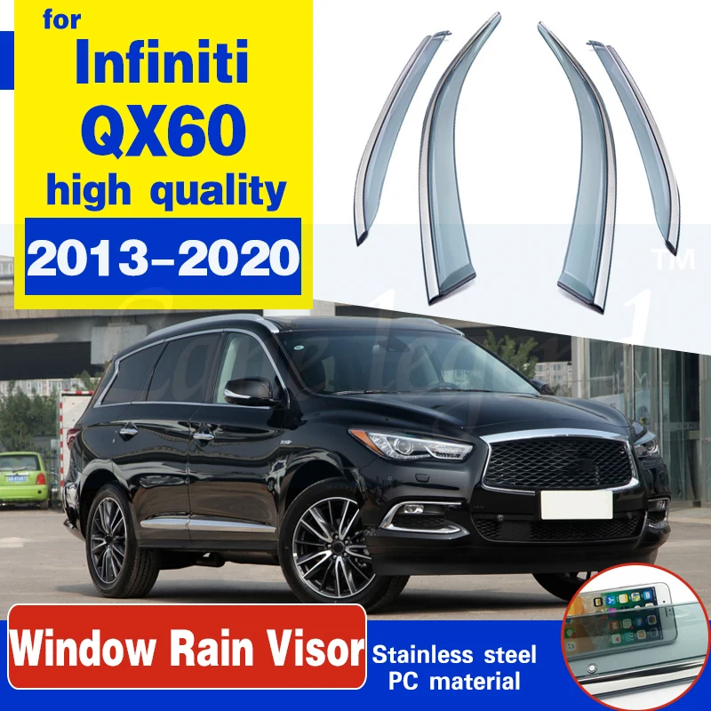 Для Infiniti QX60 2013-2020 внешний козырек Vent Оттенки окна Защита от солнца Дождь гвардии дефлектор окна аксессуары с козырьком, 4 предмета в комплект...
Для Infiniti QX60 2013-2020 внешний козырек Vent Оттенки окна Защита от солнца Дождь гвардии дефлектор окна аксессуары с козырьком, 4 предмета в комплект...