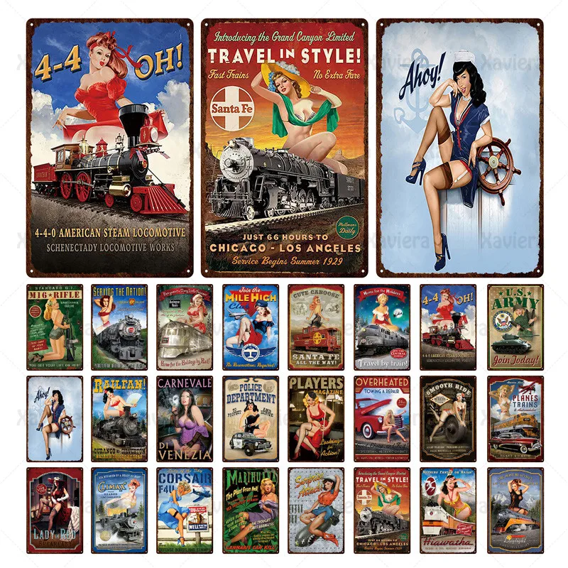Metal Tin Sign Vintage Industrial Revolution & America Pin Up Girl Plaque Plate Wall Decor Garage Bar Racing Club Man Cave Art 
Metal Tin Sign Vintage Industrial Revolution & America Pin Up Girl Plaque Plate Wall Decor Garage Bar Racing Club Man Cave Art