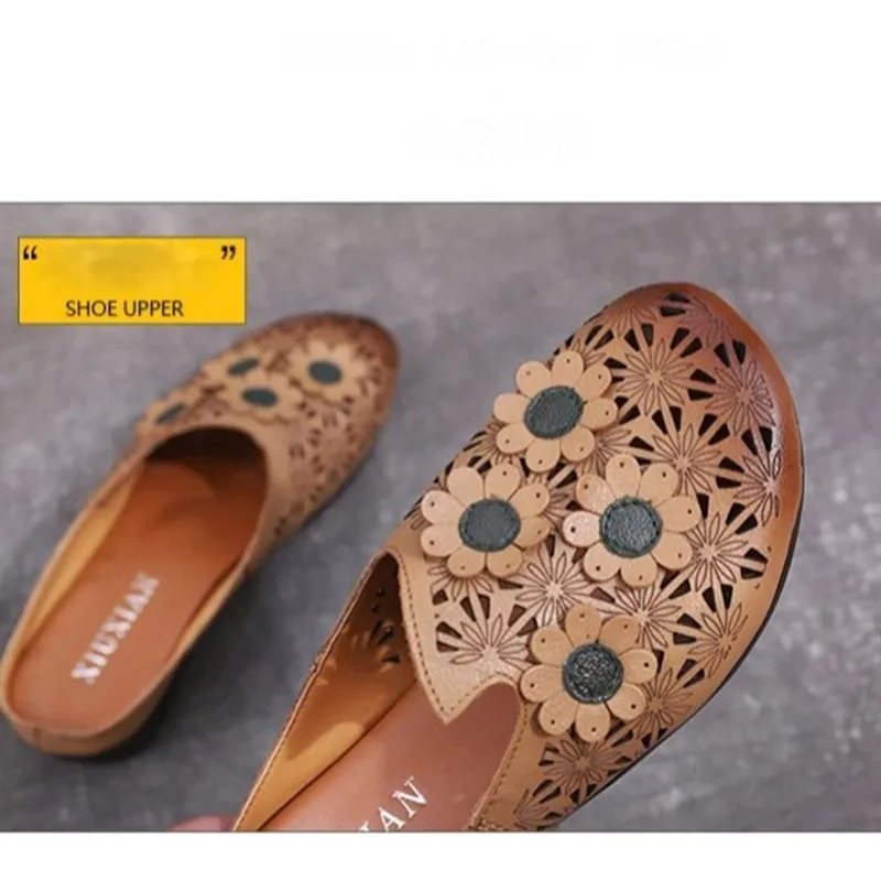 Retro ethnic style Baotou leather slippers women summer wear flat bottom tendon soft bottom casual hollow sandals and slippers
Retro ethnic style Baotou leather slippers women summer wear flat bottom tendon soft bottom casual hollow sandals and slippers