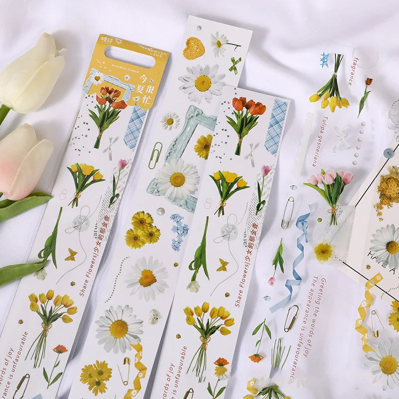 2 шт., декоративная лента-наклейка с изображением цветов 
2 шт., декоративная лента-наклейка с изображением цветов