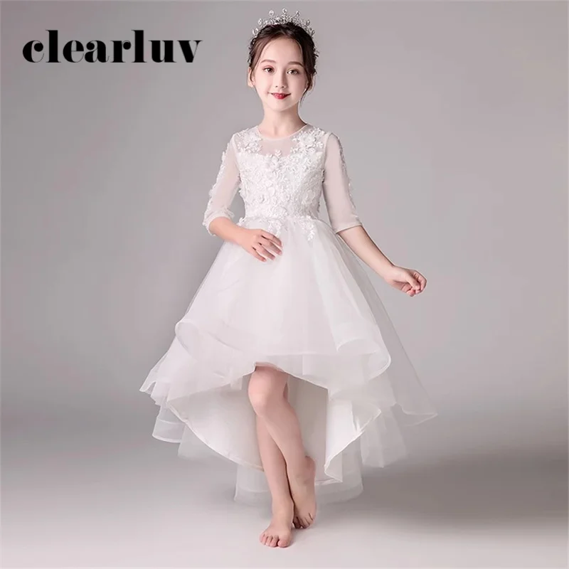 Girl Ball Gown White Appliques Short Front Long Back Flower Girl Dresses for Wedding B007 Flower Tulle Kid Party Communion Dress
Girl Ball Gown White Appliques Short Front Long Back Flower Girl Dresses for Wedding B007 Flower Tulle Kid Party Communion Dress