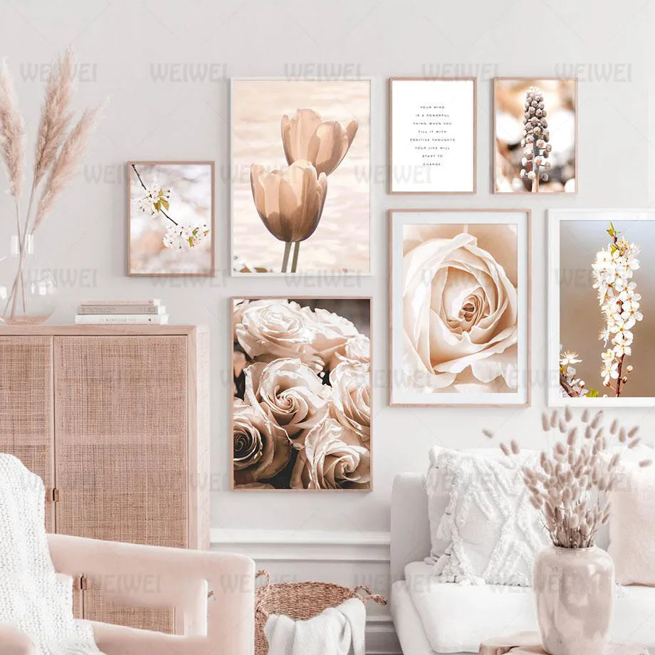 Plants Posters and Prints Rose Tulip Cherry Blossoms Canvas Painting Wall Art Picture for Living Room Decor Nordic Beige Flowers
Plants Posters and Prints Rose Tulip Cherry Blossoms Canvas Painting Wall Art Picture for Living Room Decor Nordic Beige Flowers