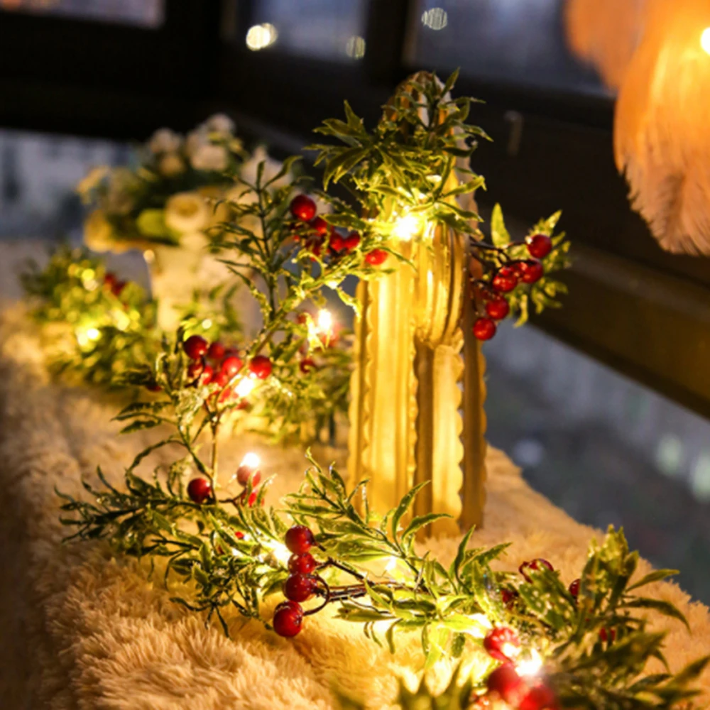 1.8m Rattan 20 LED Copper Wire Lamp Christmas Red Fruit Pine Needle Light String for Indoor Outdoor Party Christmas Decorations
1.8m Rattan 20 LED Copper Wire Lamp Christmas Red Fruit Pine Needle Light String for Indoor Outdoor Party Christmas Decorations