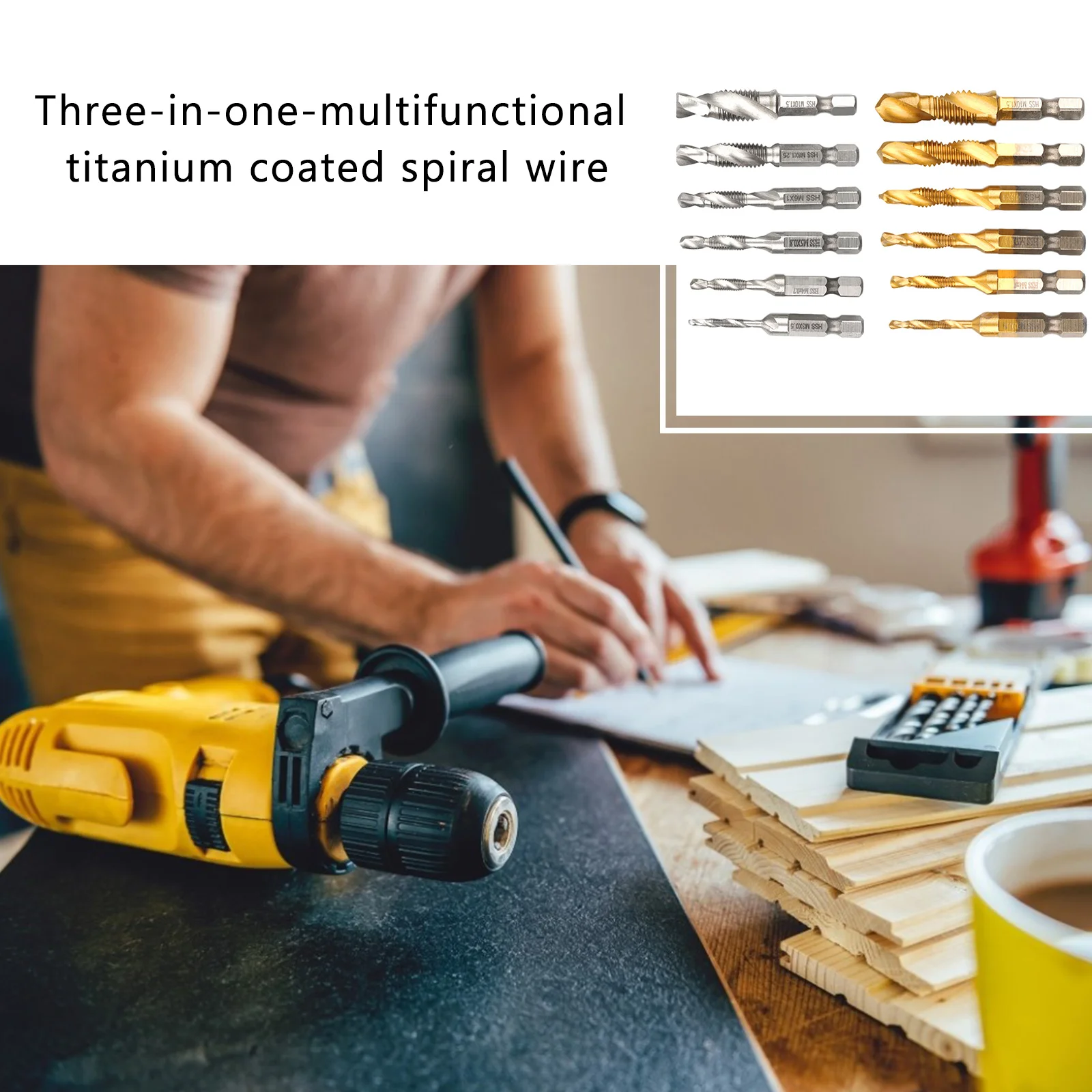 6PCS/Lot HSS Drill Bit Metric Thread M3 M4 M5 M6 M8 M10 Titanium Coated Tap Bits 1/4" Hex Shank for Drilling Set
6PCS/Lot HSS Drill Bit Metric Thread M3 M4 M5 M6 M8 M10 Titanium Coated Tap Bits 1/4" Hex Shank for Drilling Set
