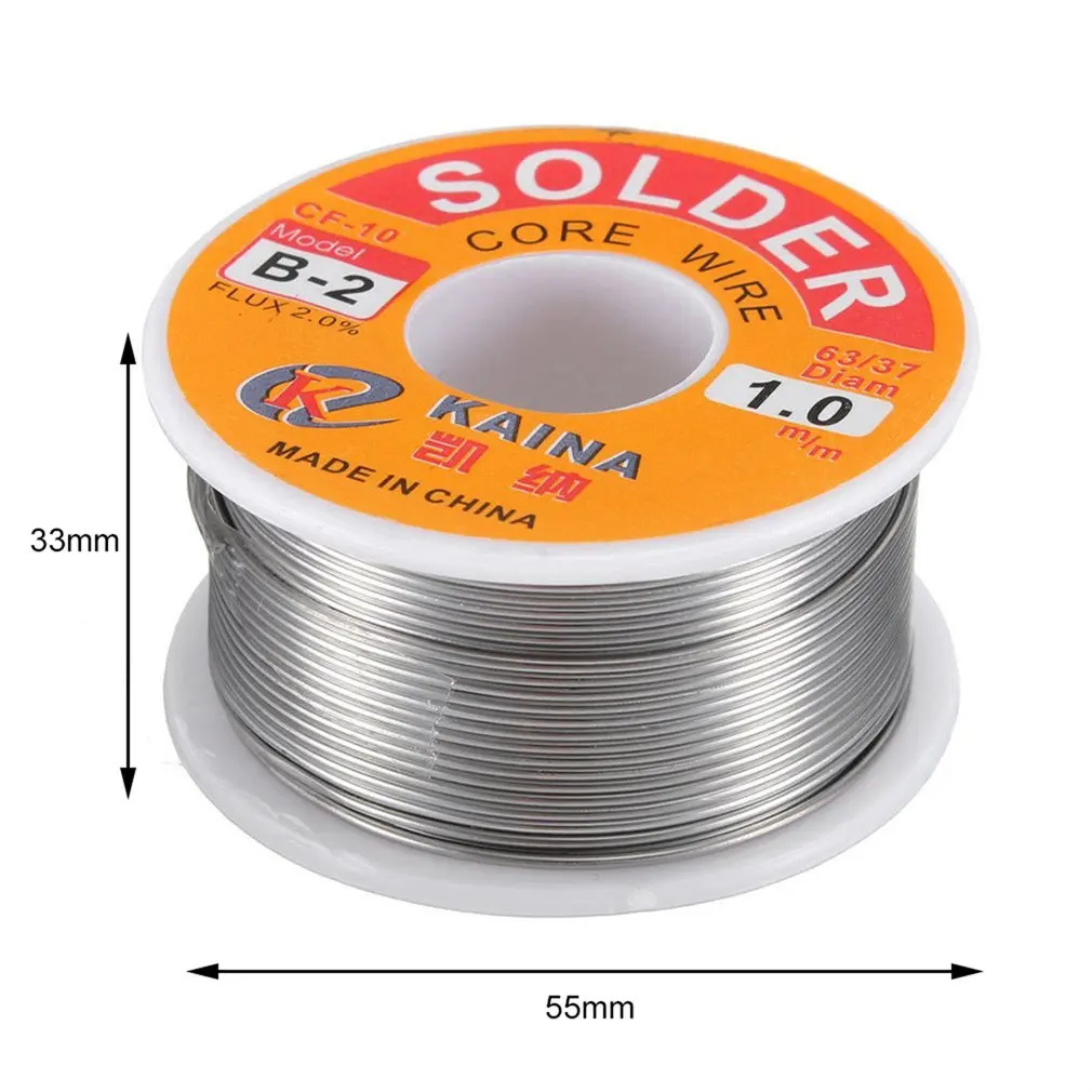 New Welding Iron Wire Reel 100g/3.5oz FLUX 2.0% 1mm 63/37 45FT Tin Lead Line Rosin Core Flux Solder Soldering Wholesale
New Welding Iron Wire Reel 100g/3.5oz FLUX 2.0% 1mm 63/37 45FT Tin Lead Line Rosin Core Flux Solder Soldering Wholesale