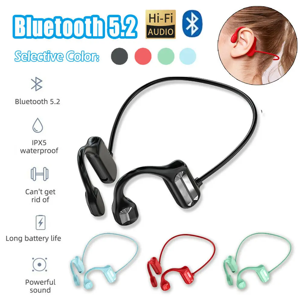 Bluetooth 5.2 Bone Conduction Headset Wireless Outdoor Sport Open Ear Headphones Ear Hook With Microphone
Bluetooth 5.2 Bone Conduction Headset Wireless Outdoor Sport Open Ear Headphones Ear Hook With Microphone