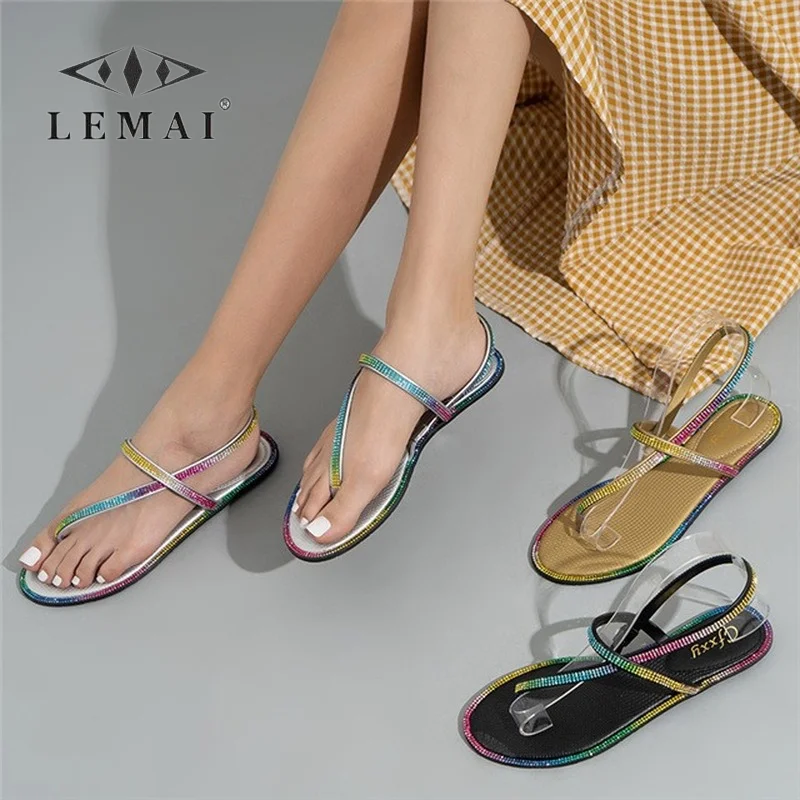 Colored Rhinestone Flat Comfortable Women Flip-flop Casual Daily Ladies Sandals Summer Fashion Beach Holiday Ladies Flat Shoes
Colored Rhinestone Flat Comfortable Women Flip-flop Casual Daily Ladies Sandals Summer Fashion Beach Holiday Ladies Flat Shoes