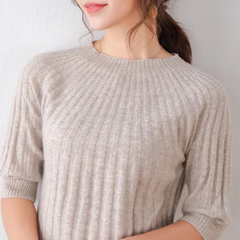 MERRILAMB 4 Colors 2020 New High-Quality Wool Half-Sleeved Sweater Women Spring Autumn Soft Comfortable Striped Pullover
MERRILAMB 4 Colors 2020 New High-Quality Wool Half-Sleeved Sweater Women Spring Autumn Soft Comfortable Striped Pullover